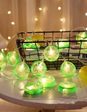 สายไฟ 10 Leds รูปเลม่อน - 2M สีเขียว