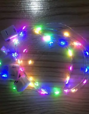 ไฟประดับ ไฟเส้น LED แบบใส่ถ่านกระดุม -  2M รวมสี